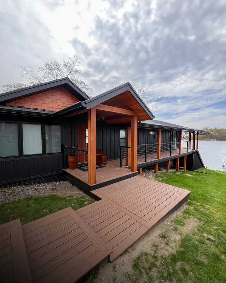 Lake home exterior